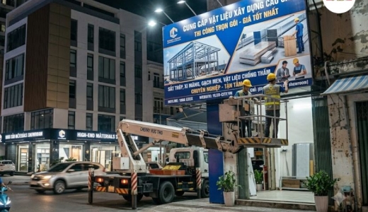 Quy trình thi công bảng hiệu quảng cáo từ khảo sát đến bàn giao